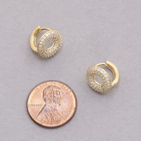 SODAJO CZ ROUND MINI HOOP GOLD DIPPED EARRING