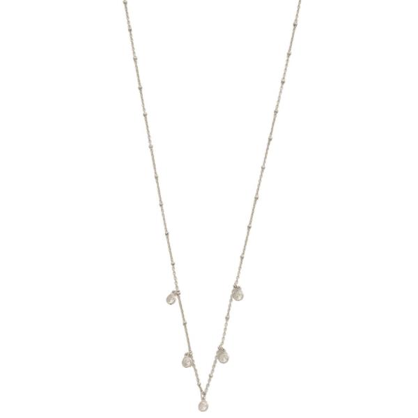 SODAJO CRYSTAL CHARM GOLD DIPPED STATION NECKLACE
