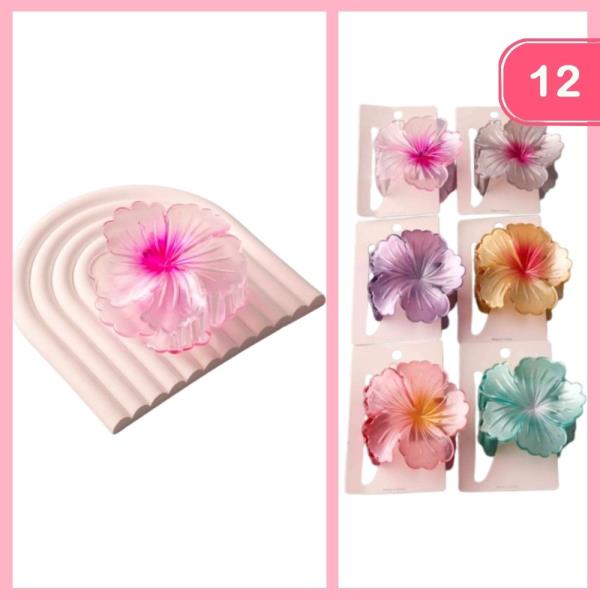 OMBRE METALLIC HIBISCUS CLAW CLIP (12 UNITS)