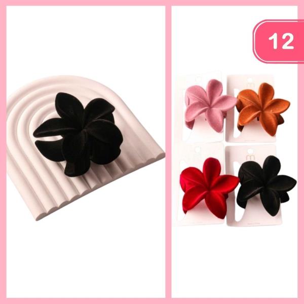 VELVET PLUMERIA CLAW CLIP (12 UNITS)