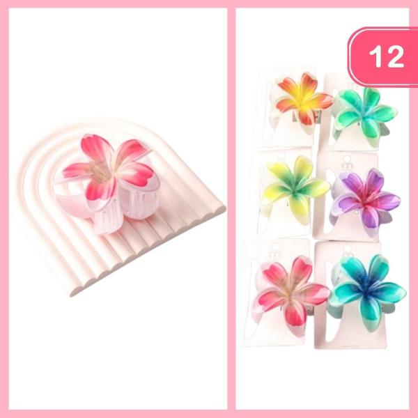 PRINTED PLUMERIA CLAW CLIP (12 UNITS)