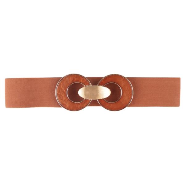 ROUND METAL ACCENT VINTAGE ELASTIC BELT