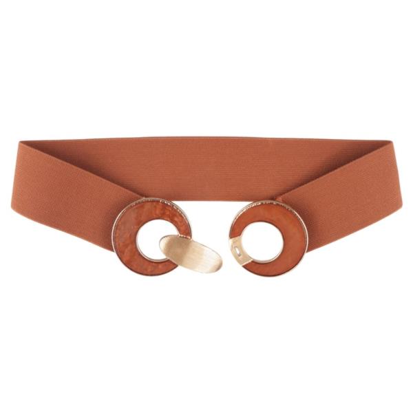 ROUND METAL ACCENT VINTAGE ELASTIC BELT
