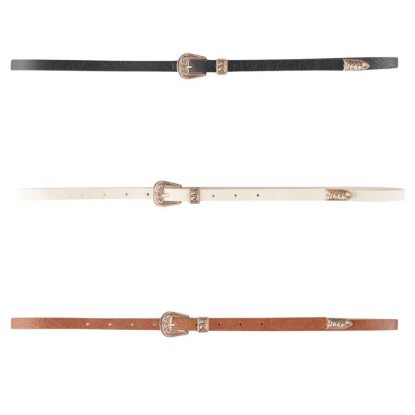 WESTERN BUCKLET WITH TIP SKINN BELT 3 PC SET