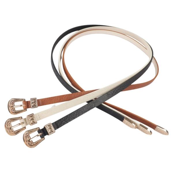 WESTERN BUCKLET WITH TIP SKINN BELT 3 PC SET