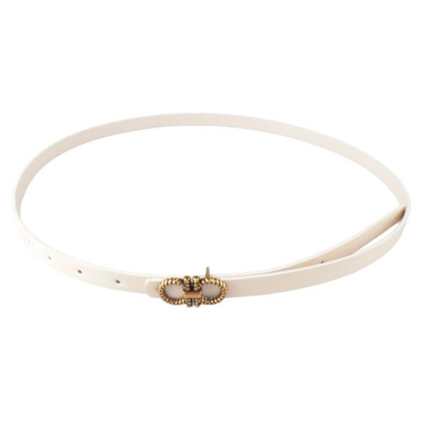 FAUX LEATHER METAL BUCKLE THIN BELT 3 PC SET