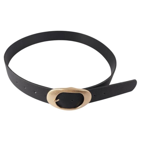 PLUS SIZE OVAL METAL BUCKLE FAUX LEATHER BELT