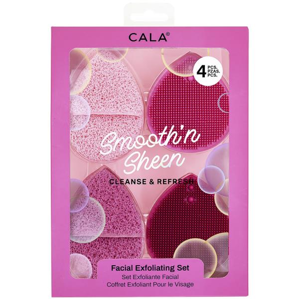 CALA SMOOTH N SHEEN FACIAL 4PC SCRUBS PINK
