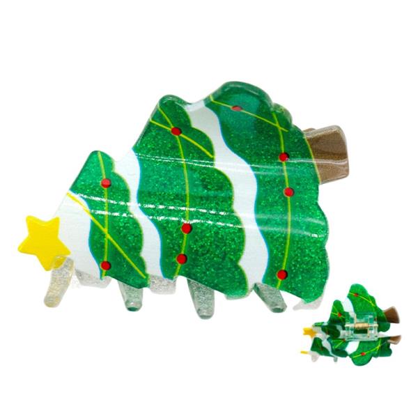 CHRISTMAS TREE CLAW HAIR CLIP