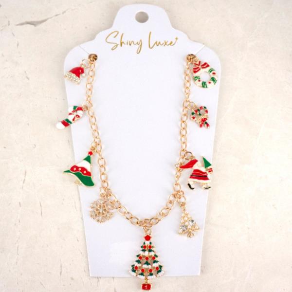 CHRISTMAS THEME CHARM NECKLACE