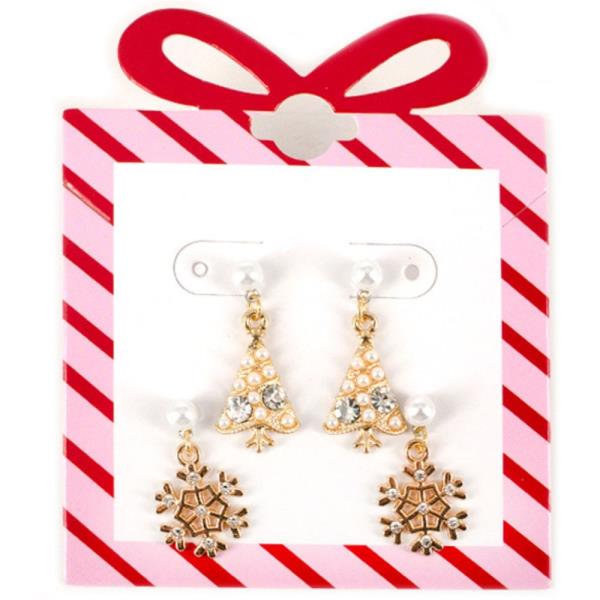 CHRISTMAS TREE & SNOWFLAKE EARRING SET