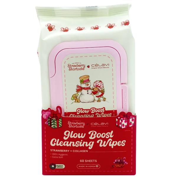 CELAVI STRAWBERRY SHORTCAKE GLOW BOOST CLEANSING WIPES