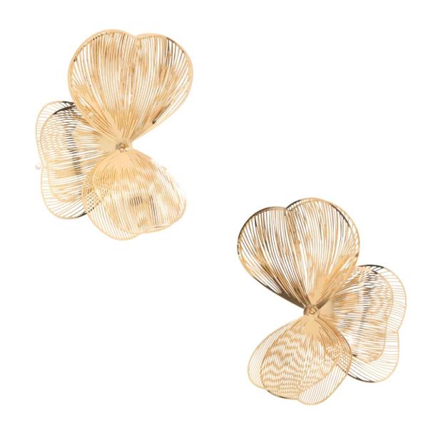 WIRE FLOWER METAL EARRING