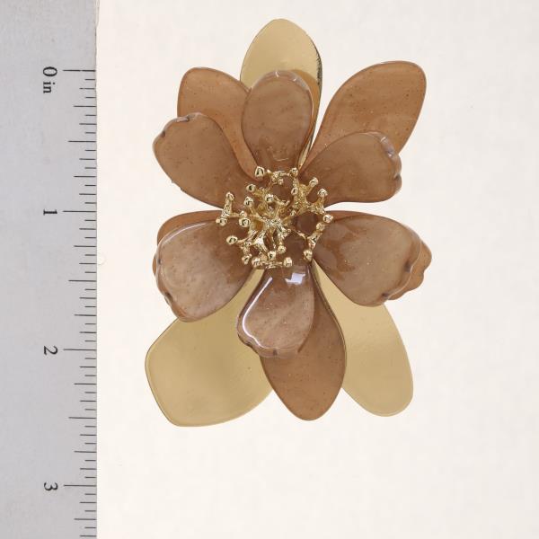 ACETATE FLOWER METAL EARRING