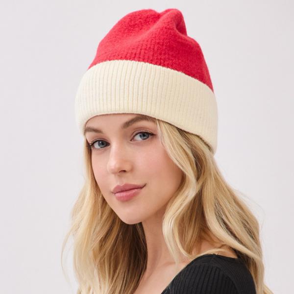 TWO TONE SOFT FUZZY BEANIE