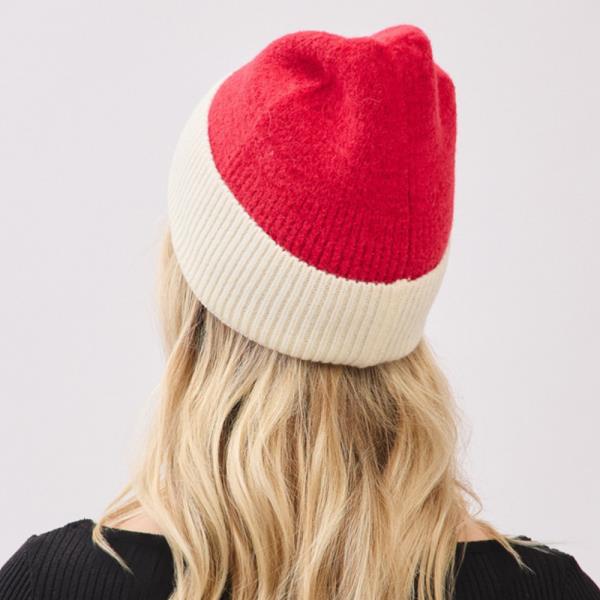 TWO TONE SOFT FUZZY BEANIE