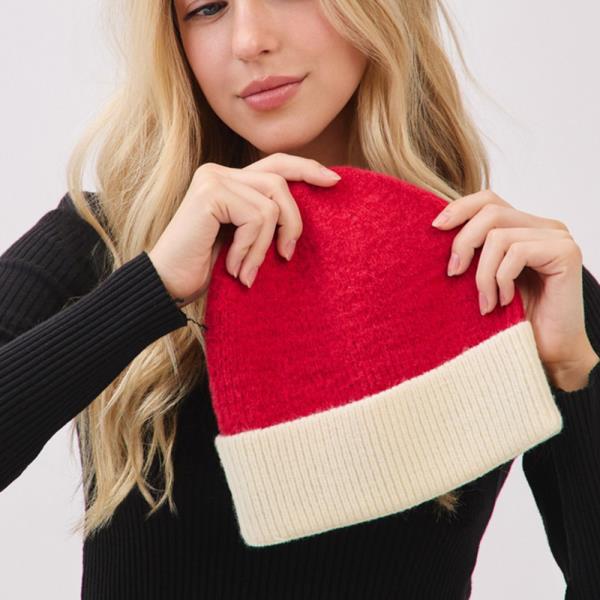 TWO TONE SOFT FUZZY BEANIE