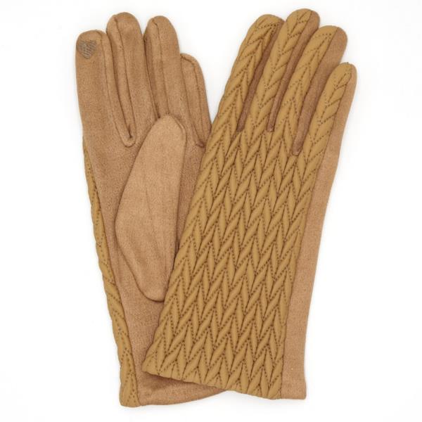 QUILTED PATTERN SMART TOUCH GLOVES