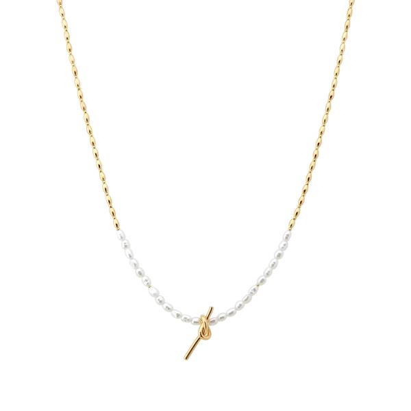 KNOT PEARL BEAD DAINTY NECKLACE