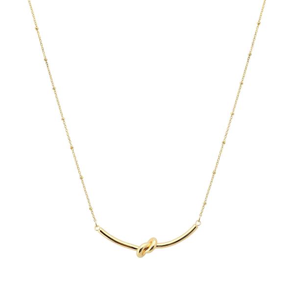 CURVE METAL BAR KNOT METAL NECKLACE