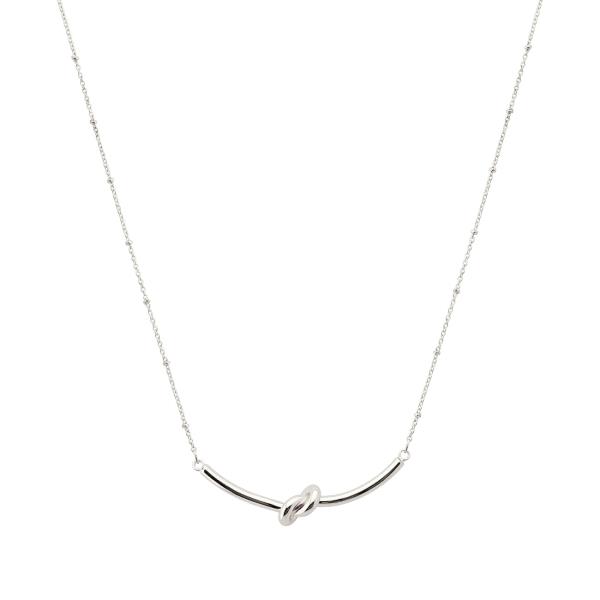 CURVE METAL BAR KNOT METAL NECKLACE