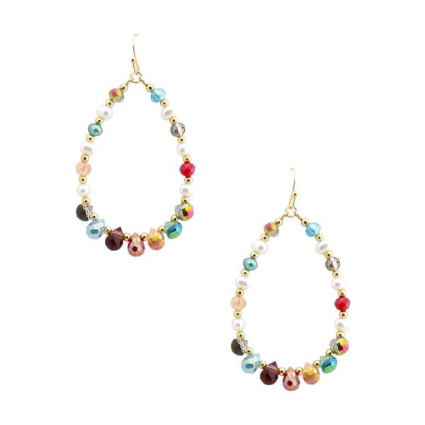 BEADED TEARDROP EARRING