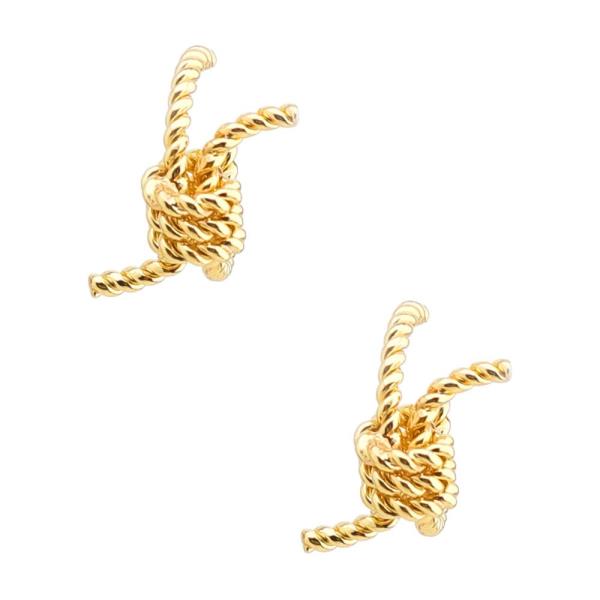 BRAIDED KNOT METAL EARRING