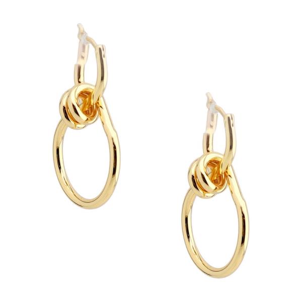 KNOT DOUBLE HOOP METAL EARRING