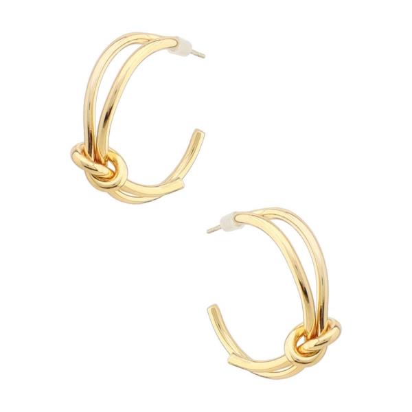 KNOT OPEN HOOP METAL EARRING