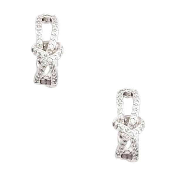 KNOT PAVE RHINESTONE METAL EARRING
