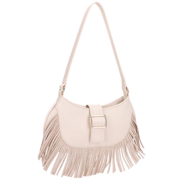 BUCKLE FRINGE DESIGN SHOULDER BAG