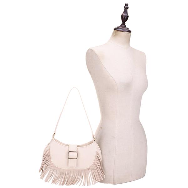 BUCKLE FRINGE DESIGN SHOULDER BAG