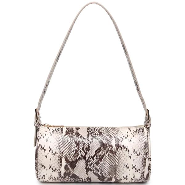 SNAKE TEXTURED RACHEL SHOULDER BAG