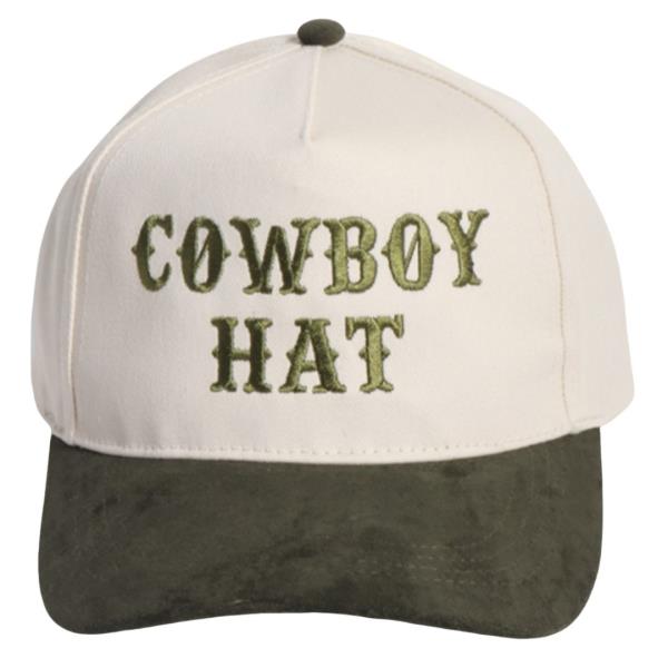 WESTERN COWBOY HAT EMBROIDERED SUEDE BRIM BASEBALL CAP