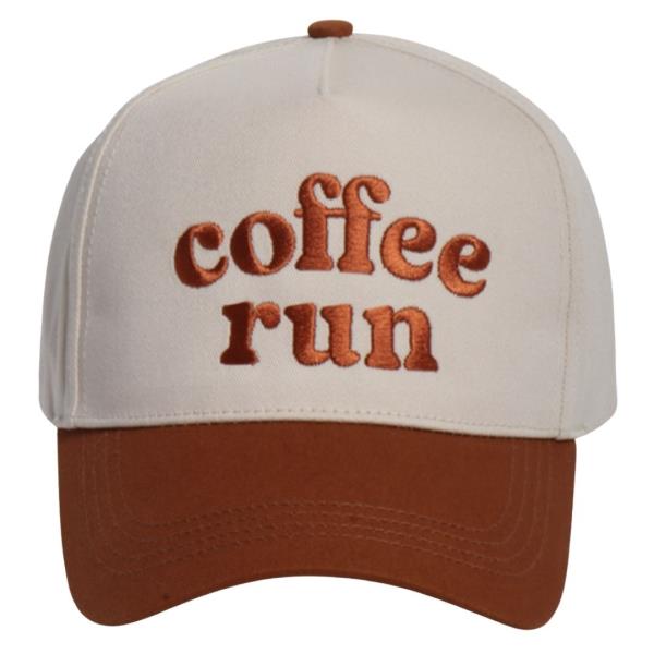 COFFEE RUN EMBROIDERED BASEBALL CAP