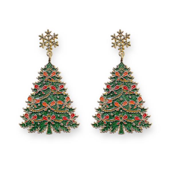 CHRISTMAS TREE DANGLE EARRING