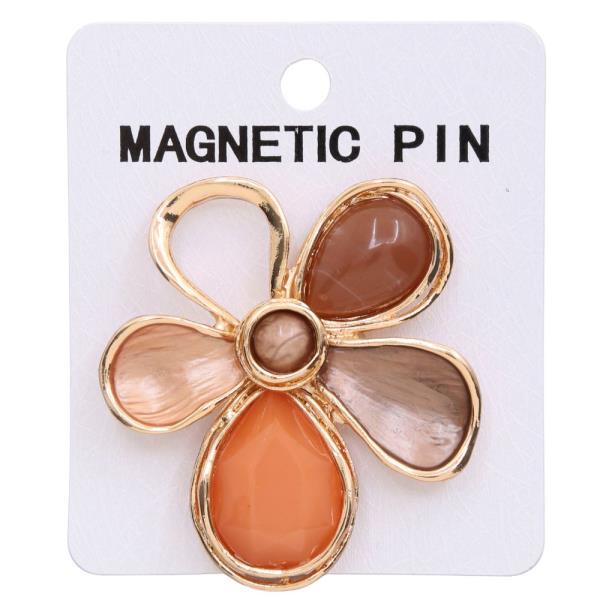 FLOWER MAGNETIC PIN BROOCH