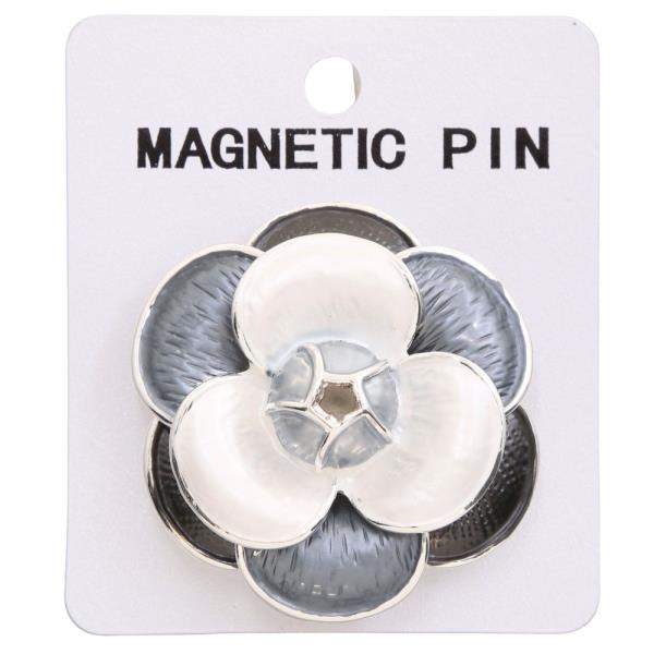 COLORFUL FLOWER MAGNETIC PIN BROOCH