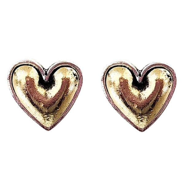 TWO TONE HEART SHAPE EARRING