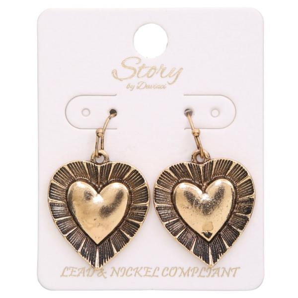 HEART METAL DANGLE EARRING