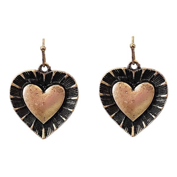 HEART METAL DANGLE EARRING