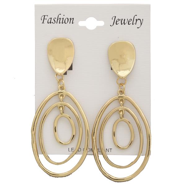 OVAL LINK DANGLE CLIP EARRING