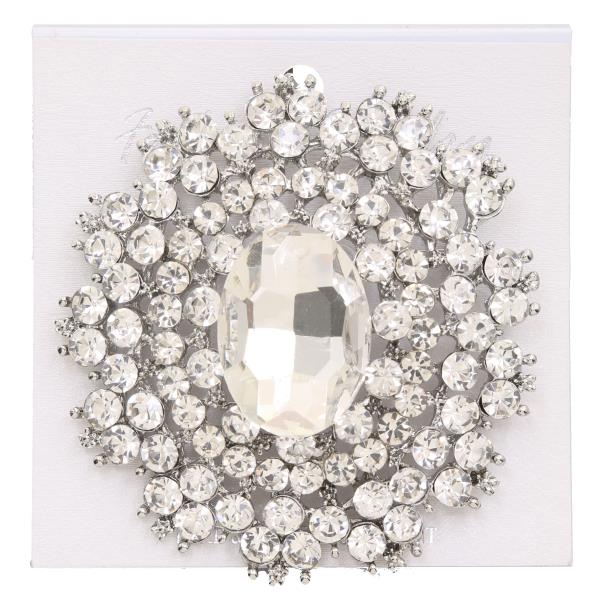 RHINESTONE OVAL BROOCH