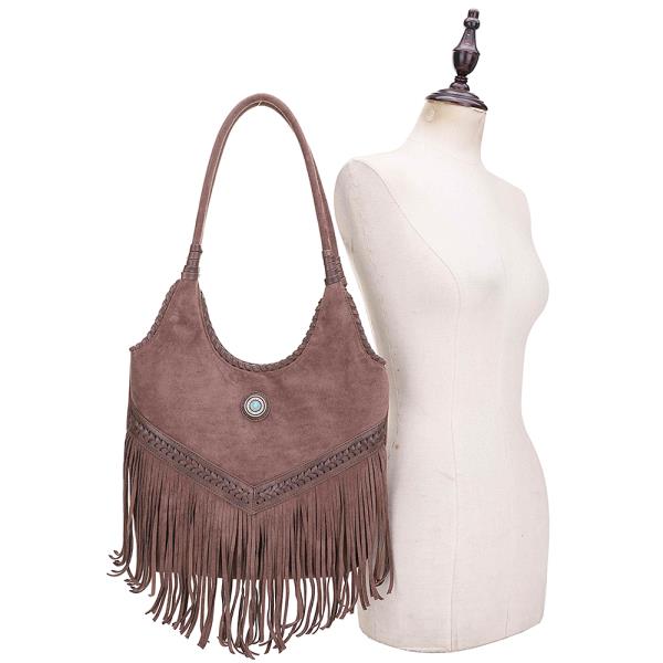 STYLISH FRINGE DESIGN SHOULDER HOBO BAG