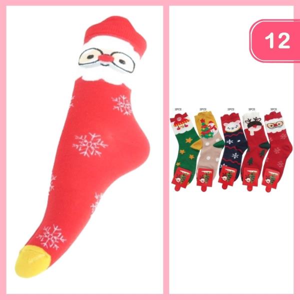 CHRISTMAS SOCKS (12 UNITS)