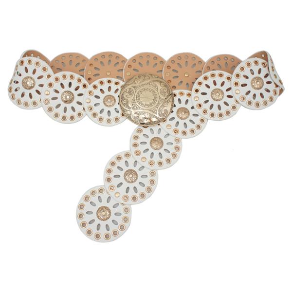 FLORAL MANDALA CUT OUT EYELET DISC HIP BELT