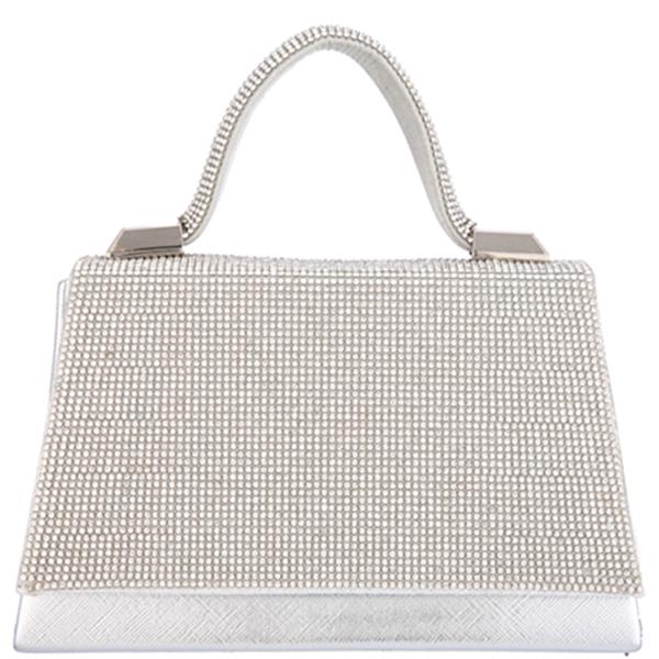 RHINESTONE HANDLE EVENING CLUTCH BAG