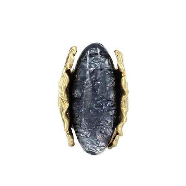 MARBLE LONG OVAL METAL RING
