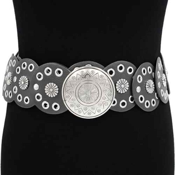WESTERN WIDE ROUND BUCKLE BELT
