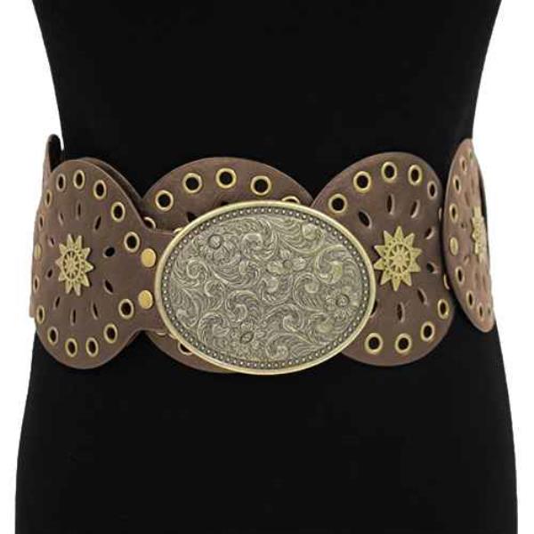 WESTERN WIDE OVAL BUCKLE BELT